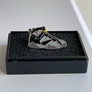 Retro Jordan 7 enamel lapel pin button